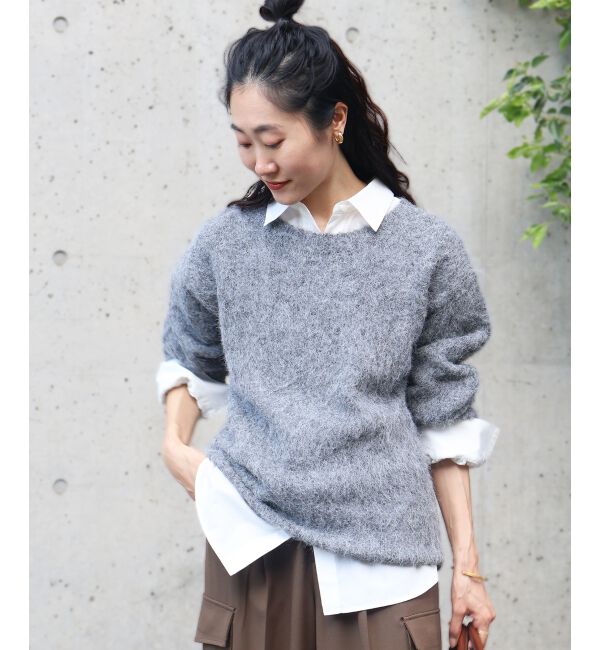  「《手洗い可能》ソフトシャギーニットプルオーバー」|ニット・セーター|