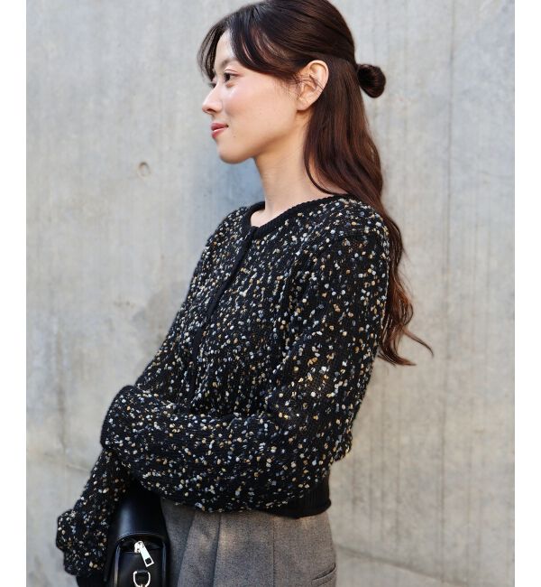  「《WEB限定アイテム》pomponヤーンニットカーディガン」|カーディガン|