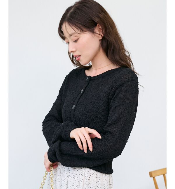  「《WEB限定アイテム》pomponヤーンニットカーディガン」|カーディガン|