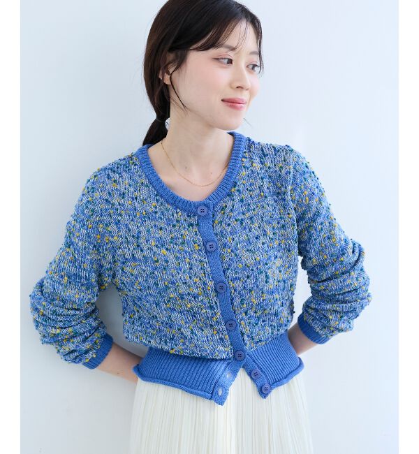  「《WEB限定アイテム》pomponヤーンニットカーディガン」|カーディガン|