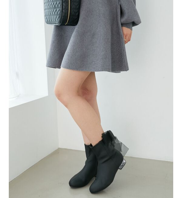  「☆ローヒール取り外しリボンブーツ」|ショートブーツ|
