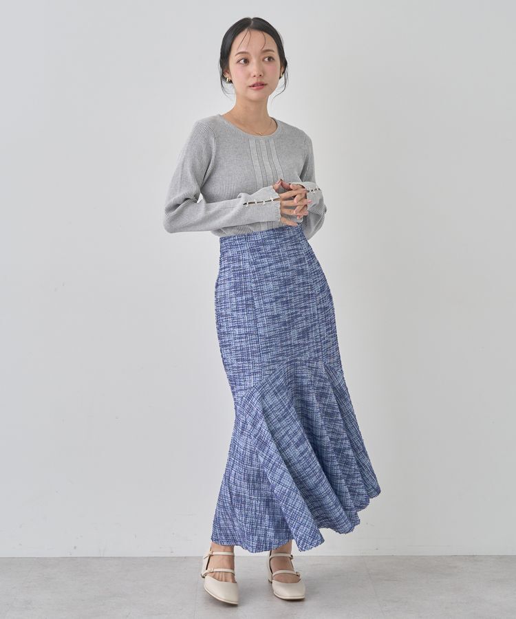 earth music&ecology「パール&ビジュースリーブプルオーバー」|ニット・セーター|