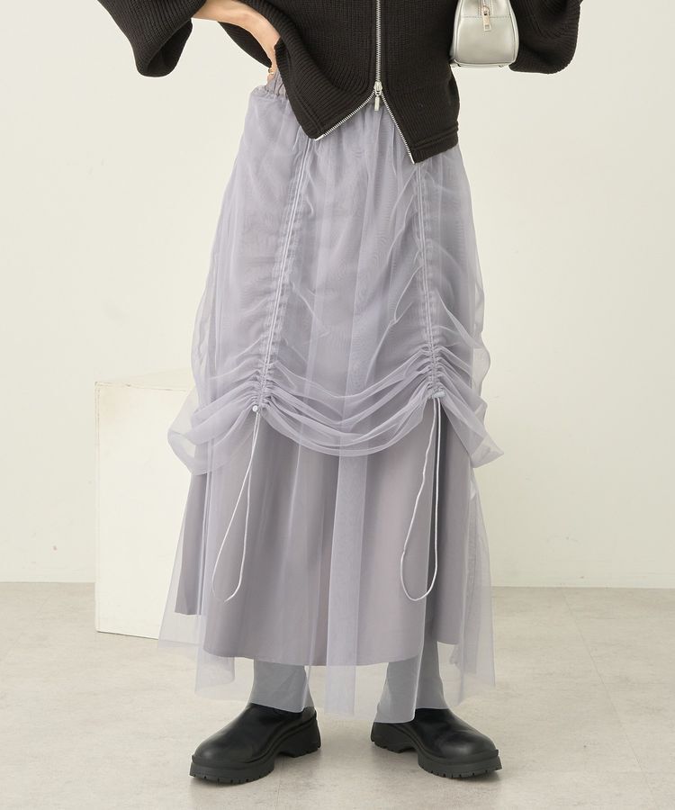 earth music&ecology「2wayドロストチュールスカート」|スカート|