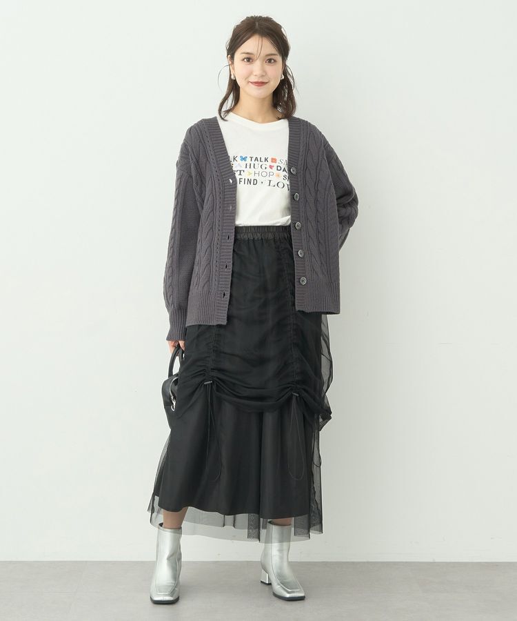 earth music&ecology「2wayドロストチュールスカート」|スカート|