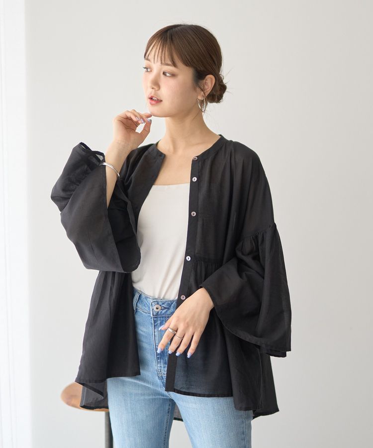 earth music&ecology「コットンボイルギャザーシャツ」|シャツ・ブラウス|