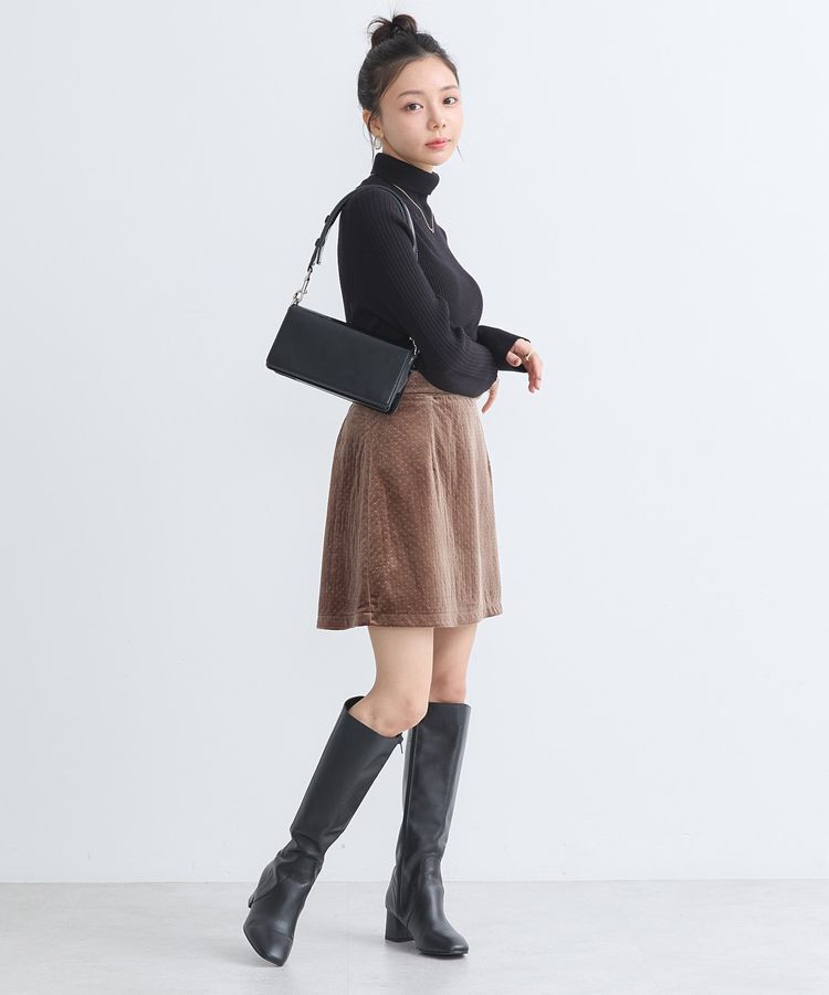 earth music&ecology「ベロアドットミニスカート」|タイト|