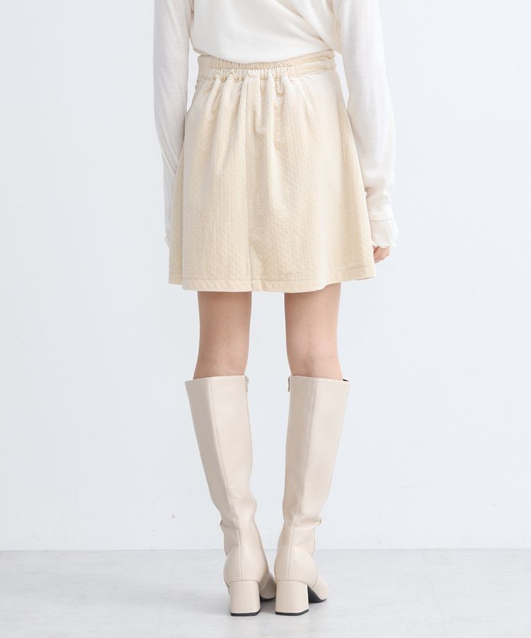 earth music&ecology「ベロアドットミニスカート」|タイト|