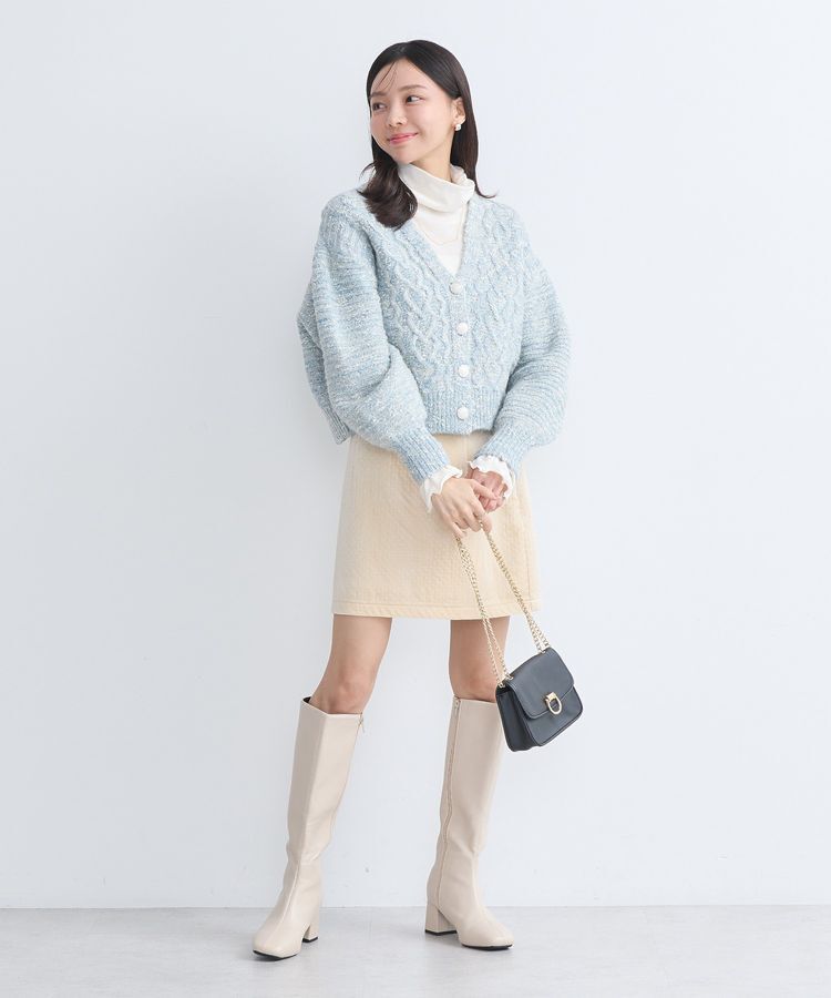 earth music&ecology「ベロアドットミニスカート」|タイト|