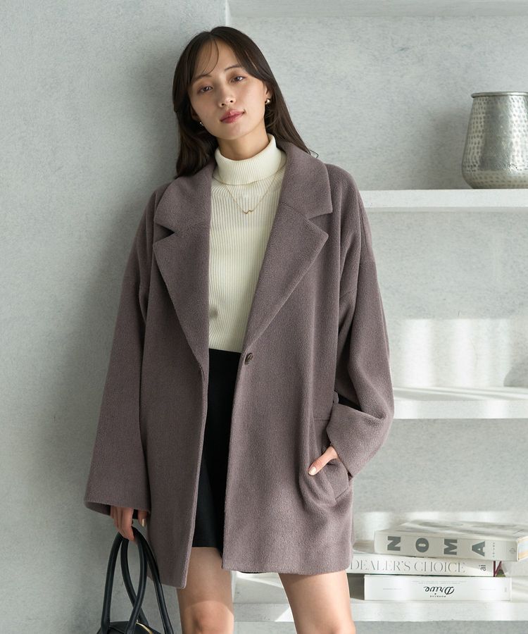 earth music&ecology「オーバーテーラードジャケット シャギー」|その他|Dark Brown