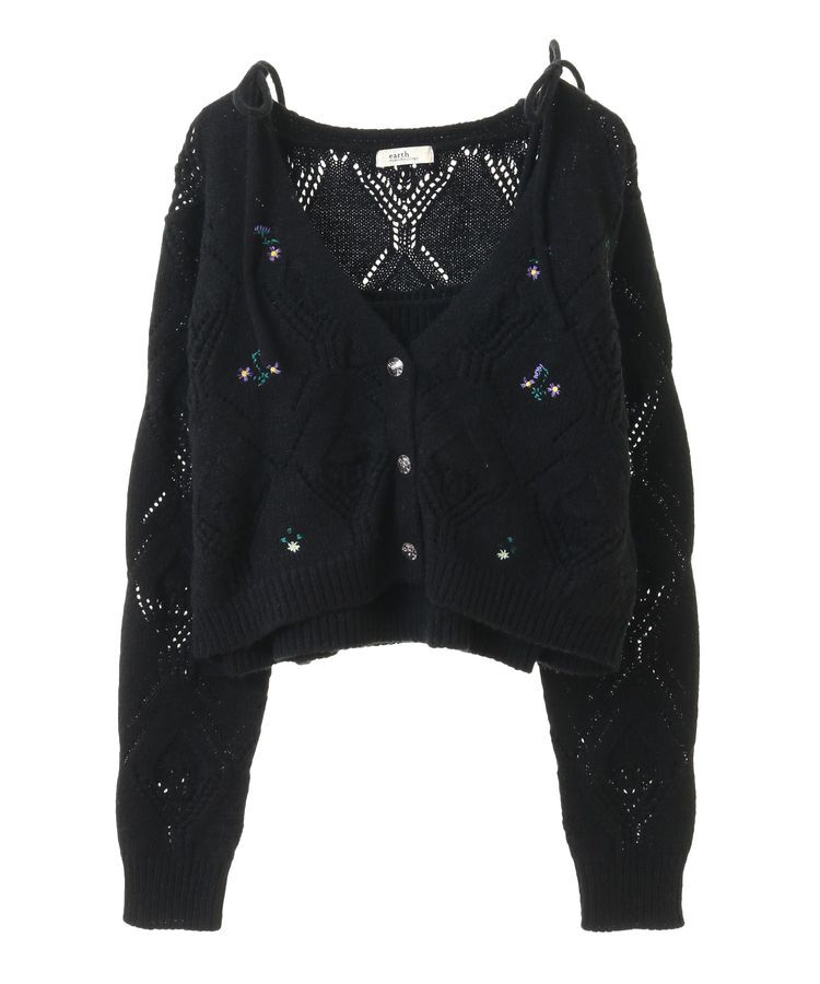 earth music&ecology「SET2点刺繍ビスチェ＋カーディガン」|カーディガン|