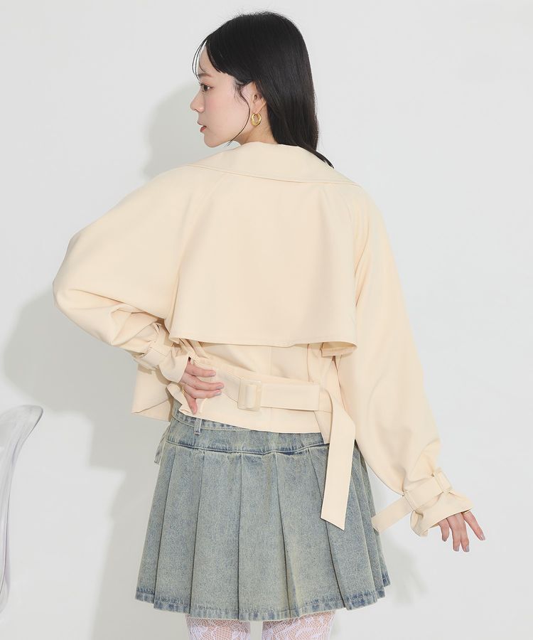 earth music&ecology「バックフレアショートトレンチコート」|トレンチコート|