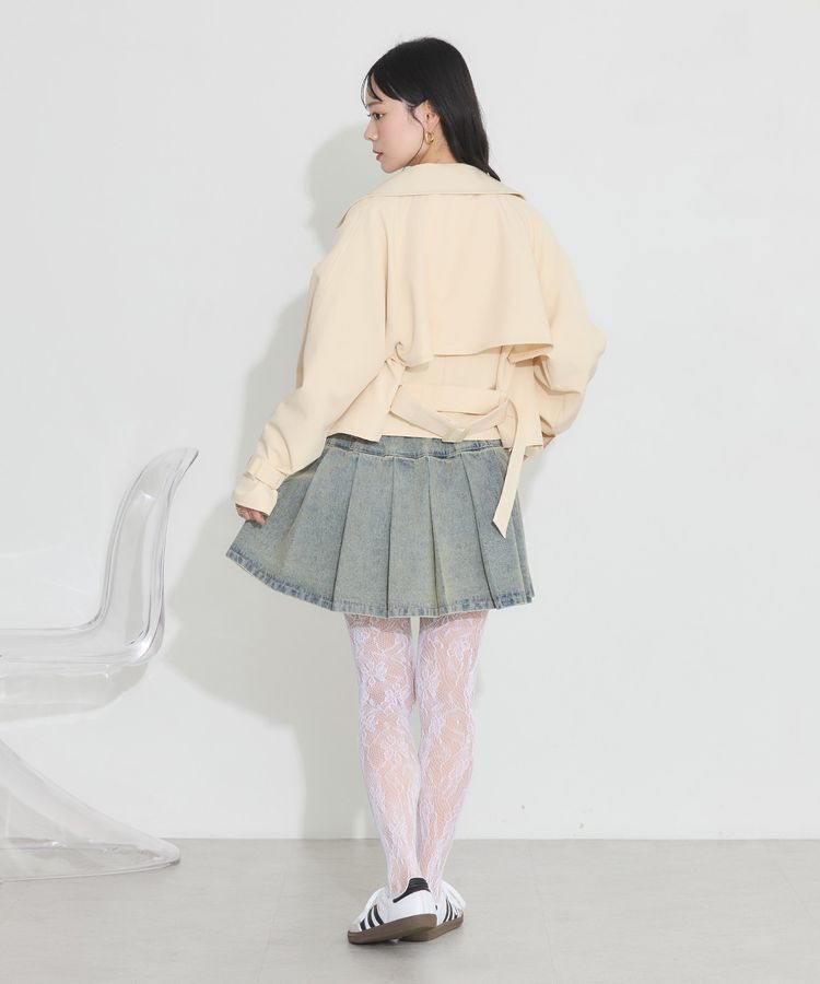 earth music&ecology「バックフレアショートトレンチコート」|トレンチコート|