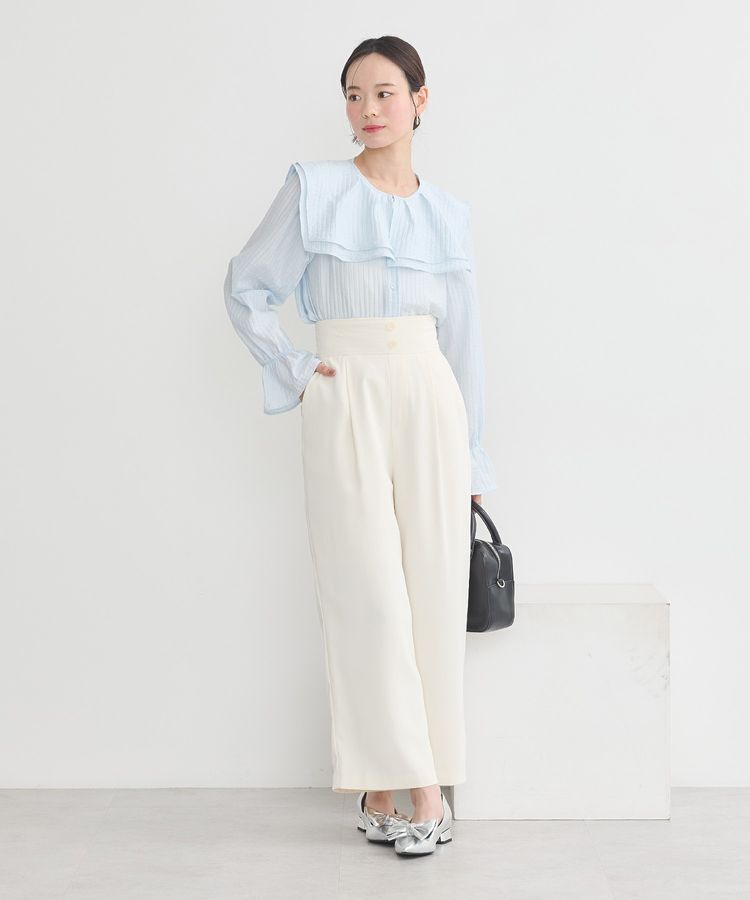 earth music&ecology「2WAYスクエアラッフルカラーブラウス」|シャツ・ブラウス|