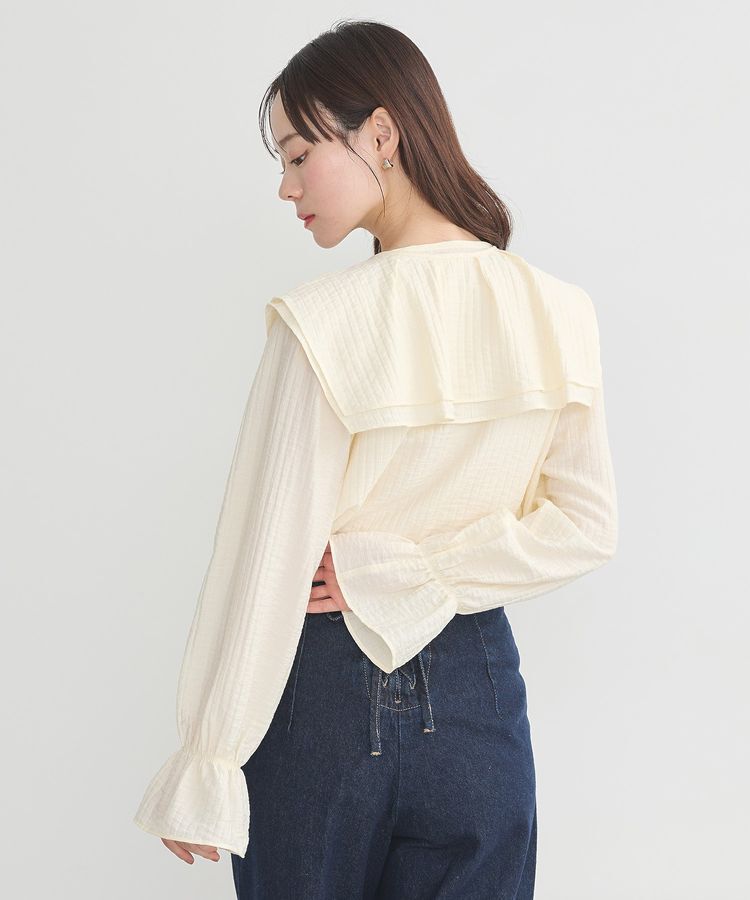earth music&ecology「2WAYスクエアラッフルカラーブラウス」|シャツ・ブラウス|