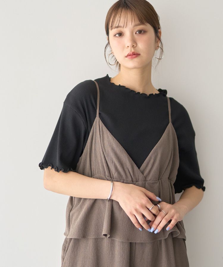 earth music&ecology「メローリブ五分袖プルオーバー」|Tシャツ・カットソー|