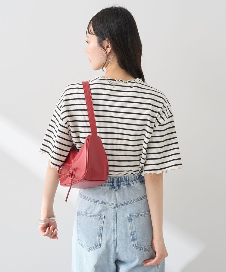 earth music&ecology「メローリブ五分袖プルオーバー」|Tシャツ・カットソー|