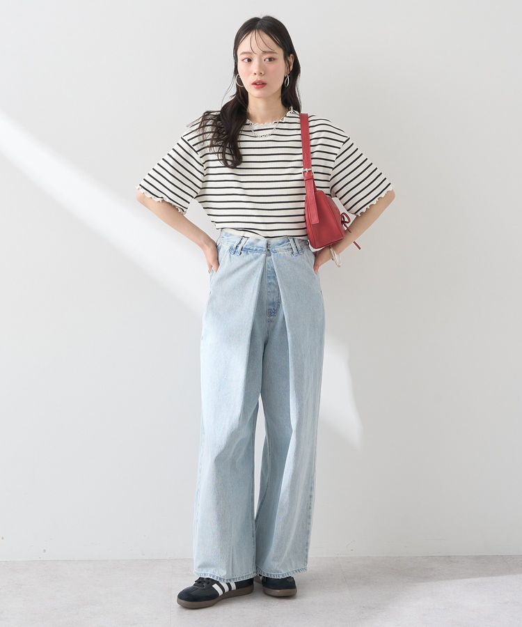 earth music&ecology「メローリブ五分袖プルオーバー」|Tシャツ・カットソー|