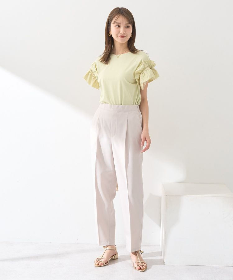 earth music&ecology「ギャザーフリルスリーブカットソー」|Tシャツ・カットソー|