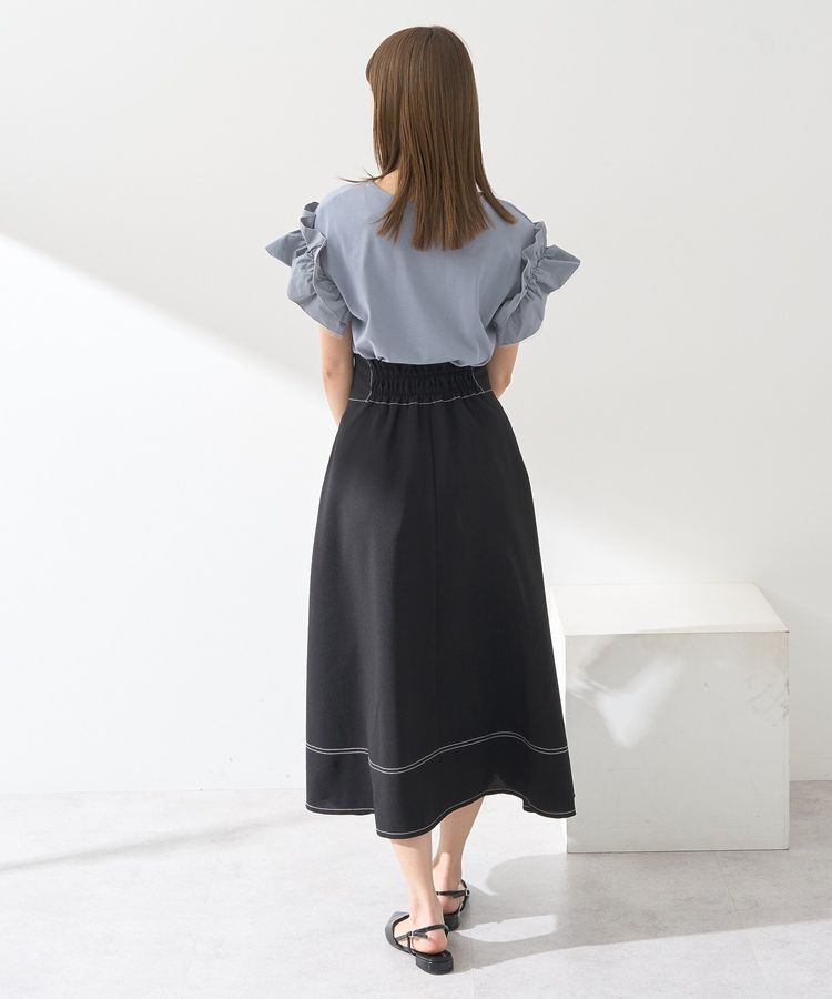 earth music&ecology「ギャザーフリルスリーブカットソー」|Tシャツ・カットソー|