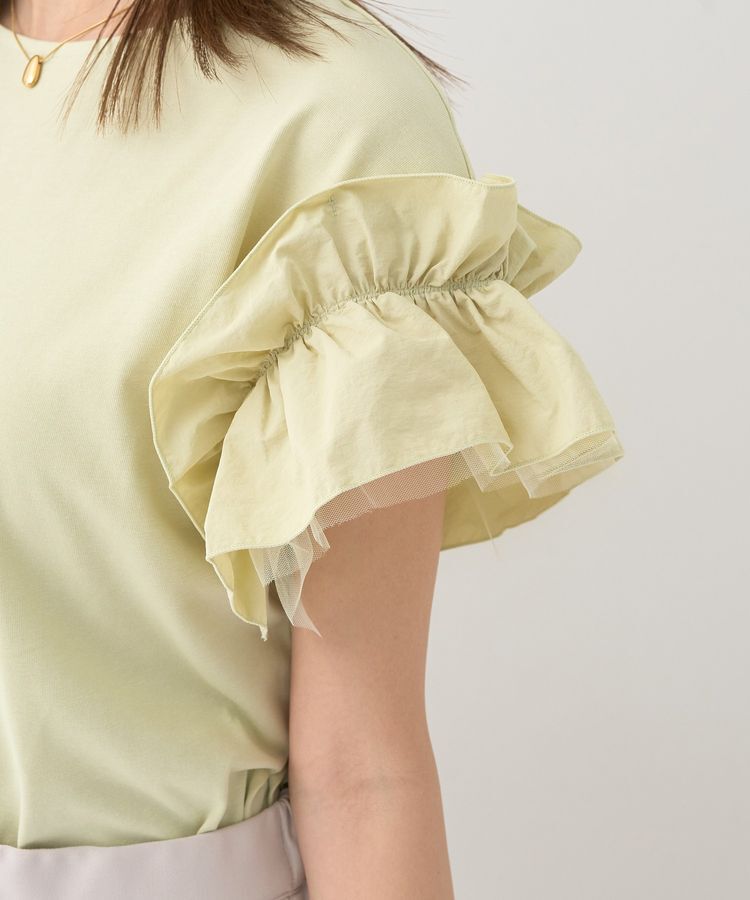 earth music&ecology「ギャザーフリルスリーブカットソー」|Tシャツ・カットソー|