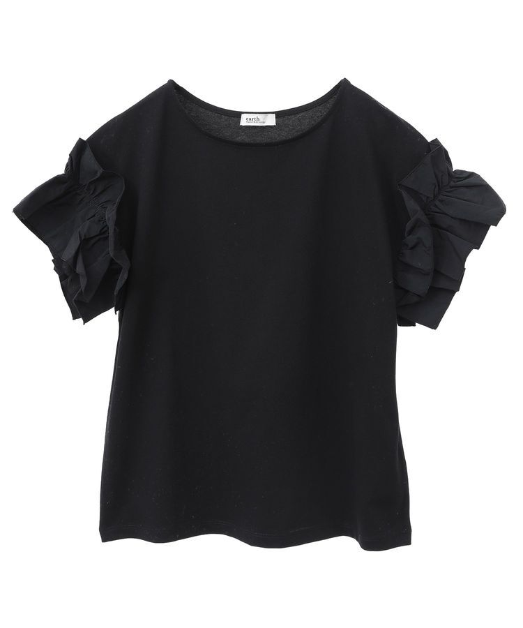 earth music&ecology「ギャザーフリルスリーブカットソー」|Tシャツ・カットソー|