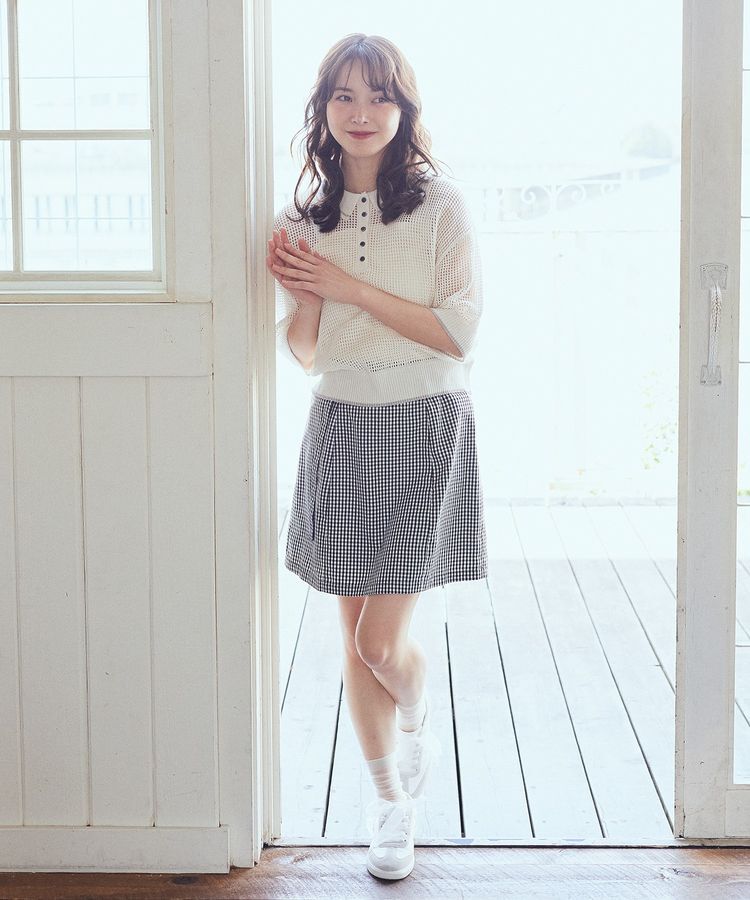 earth music&ecology「メッシュポロニットプルオーバー」|ニット・セーター|