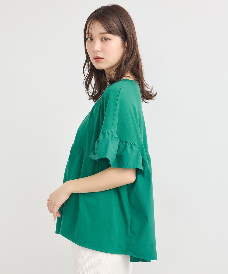 earth music&ecology「フリルドッキングポンチョT」|チュニック|