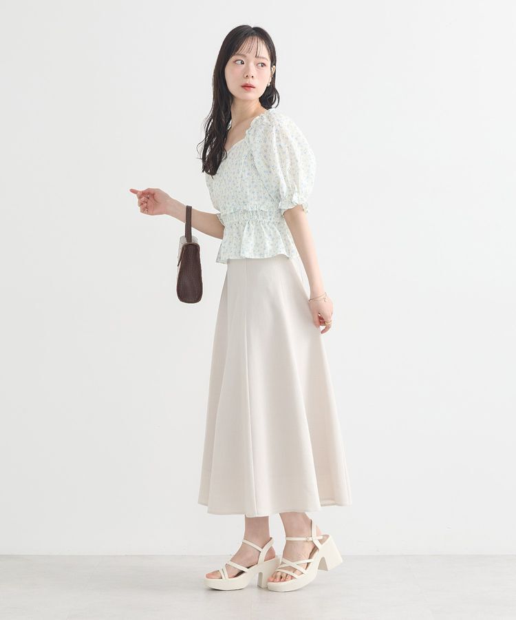 earth music&ecology「フラワー刺繍フリルヘムブラウス」|シャツ・ブラウス|