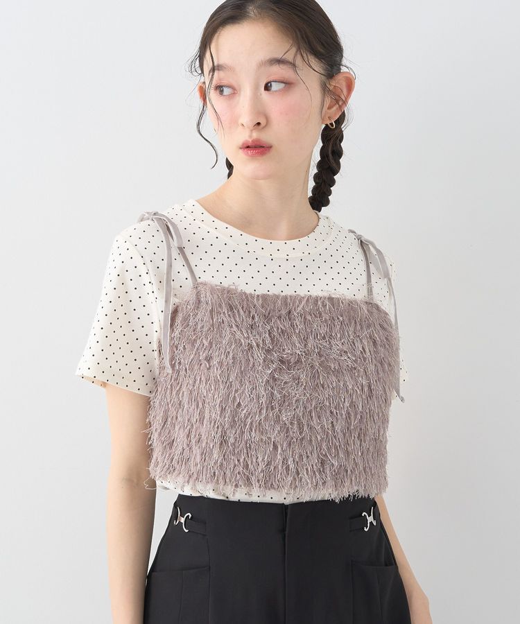 earth music&ecology「ラメミックスフェザービスチェ」|ベスト・ジレ|