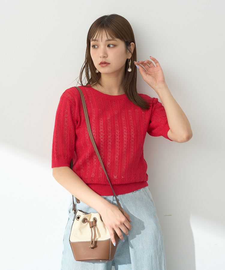 earth music&ecology「透かしニットプルオーバー」|ニット・セーター|