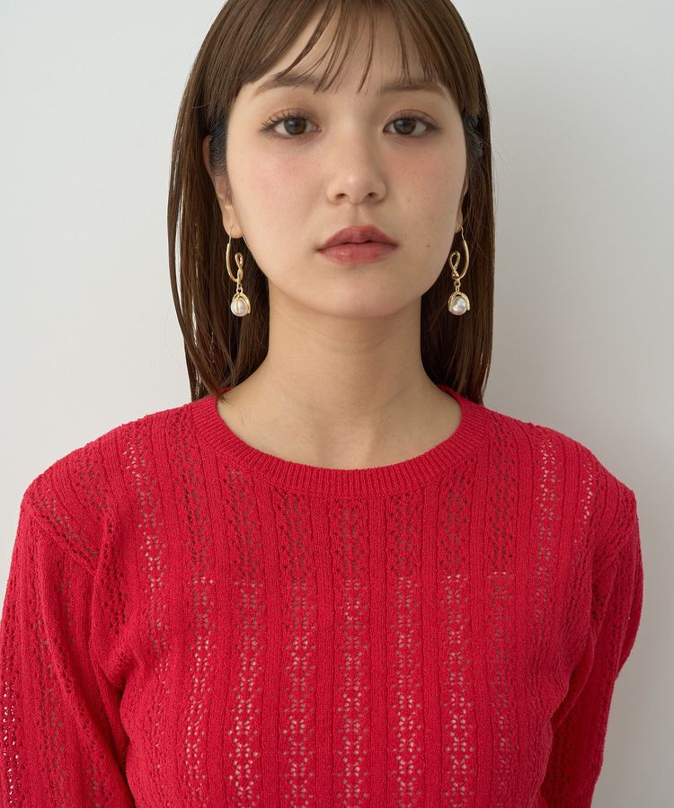 earth music&ecology「透かしニットプルオーバー」|ニット・セーター|