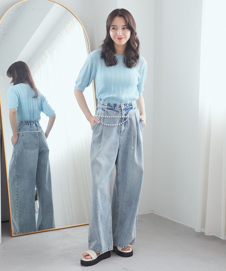 earth music&ecology「透かしニットプルオーバー」|ニット・セーター|