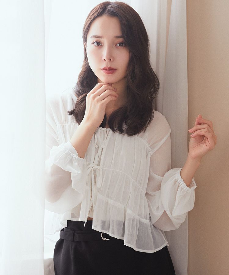 earth music&ecology「SET2点シアーシャーリングブラウス＋インナー」|シャツ・ブラウス|Off White