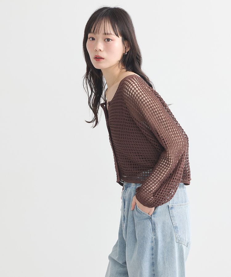 earth music&ecology「SET2点メッシュニットカーディガン＋ビスチェ」|カーディガン|
