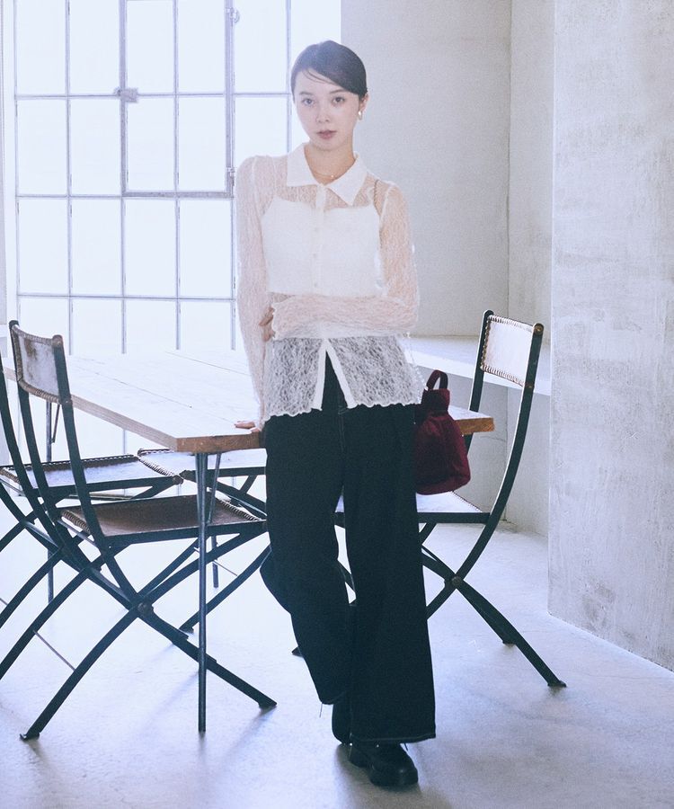 earth music&ecology「タックホックデニムパンツ」|デニム|