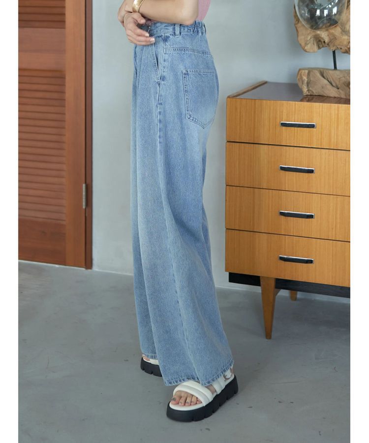 earth music&ecology「タックホックデニムパンツ」|デニム|