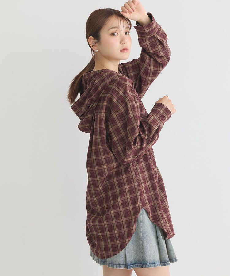 earth music&ecology「フーディーチェックシャツ」|シャツ・ブラウス|