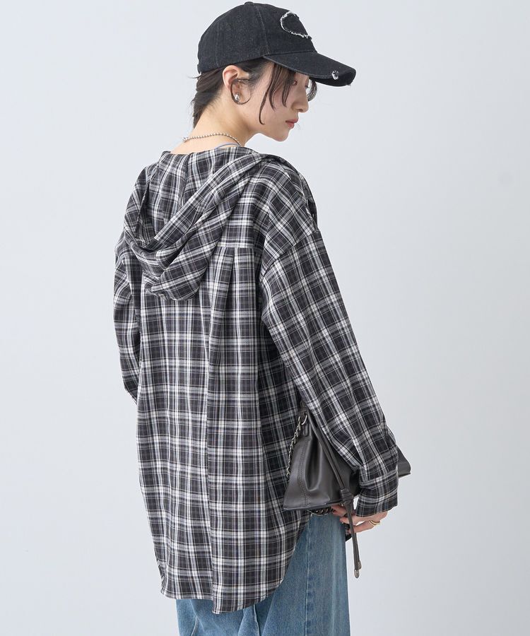 earth music&ecology「フーディーチェックシャツ」|シャツ・ブラウス|