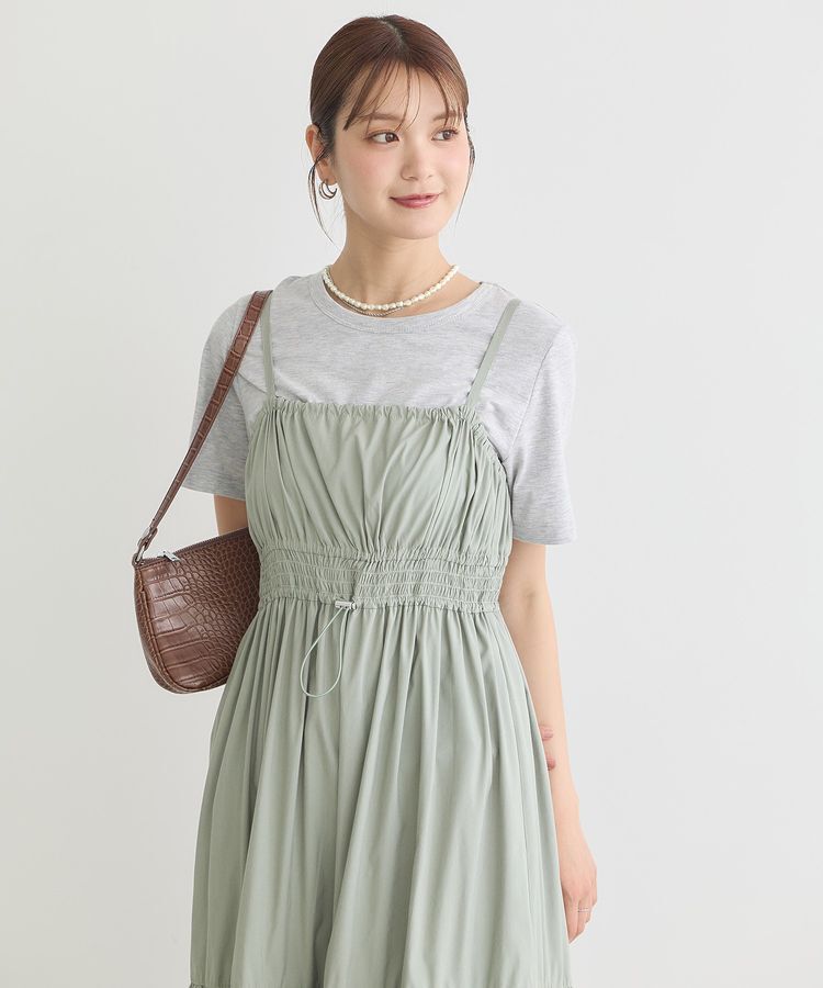 earth music&ecology「ドロストシャーリングキャミワンピース」|ワンピース|
