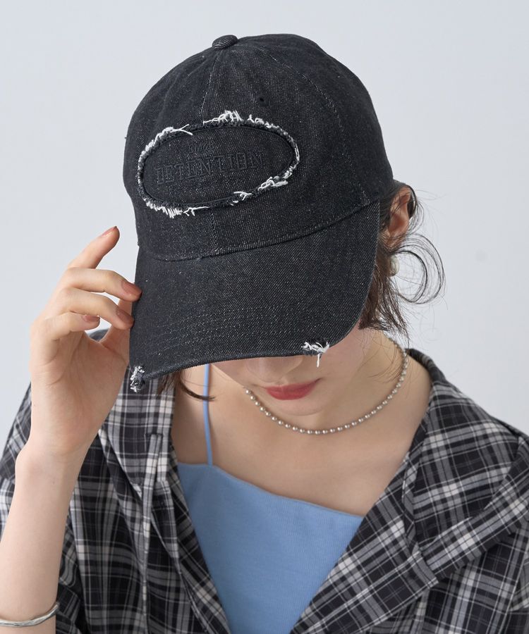 earth music&ecology「ダメージロゴキャップ」|その他|Charcoal Gray