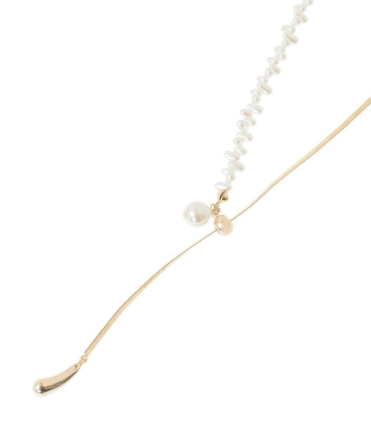 earth music&ecology「スネークチェーン&times;パールスライドロングネックレス」|ネックレス|