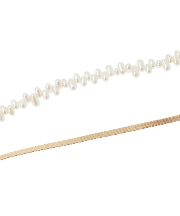 earth music&ecology「スネークチェーン&times;パールスライドロングネックレス」|ネックレス|