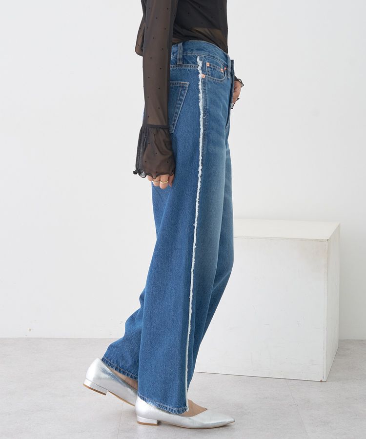 earth music&ecology「ワイドフリンジデニムパンツ」|デニム|