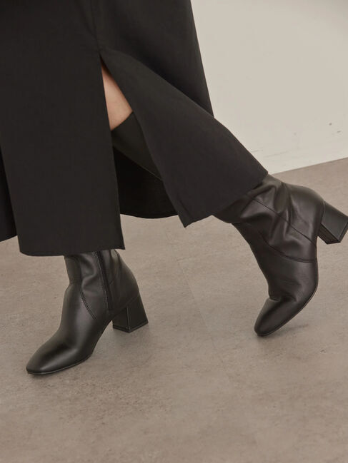  「袖ボリュームバンドカラーワンピース」|ワンピース|