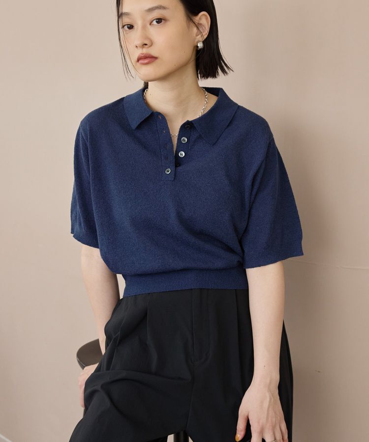 AMERICAN HOLIC「ブークレ半袖ニットトップス」|ニット・セーター|