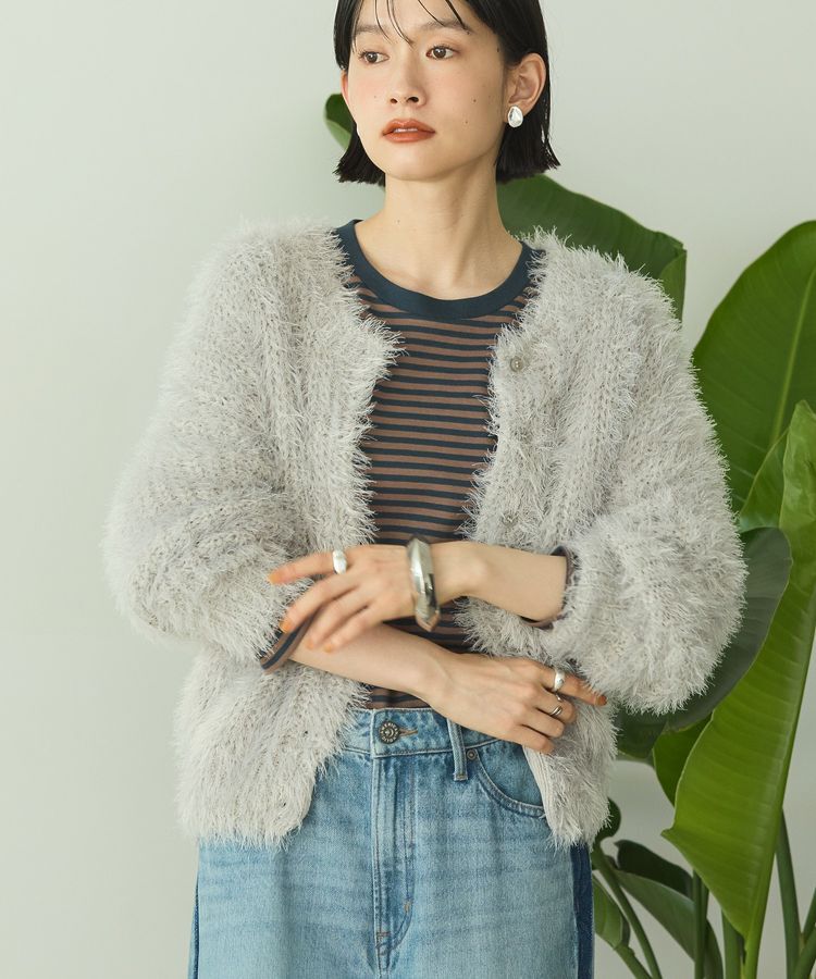 AMERICAN HOLIC「シャギーニットクルーネックカーディガン」|カーディガン|