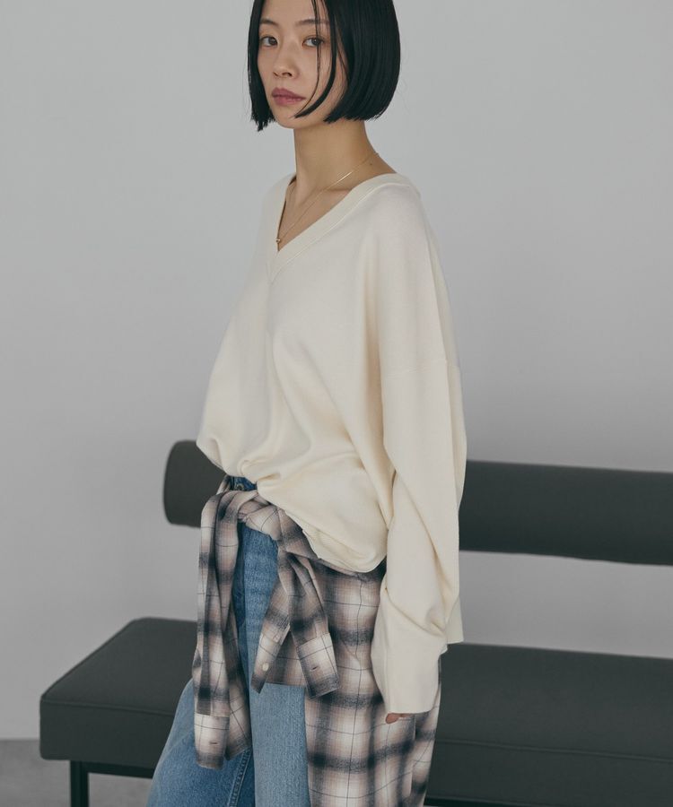 AMERICAN HOLIC「バイパチVネックニットプルオーバー＜静電気軽減＞」|ニット・セーター|