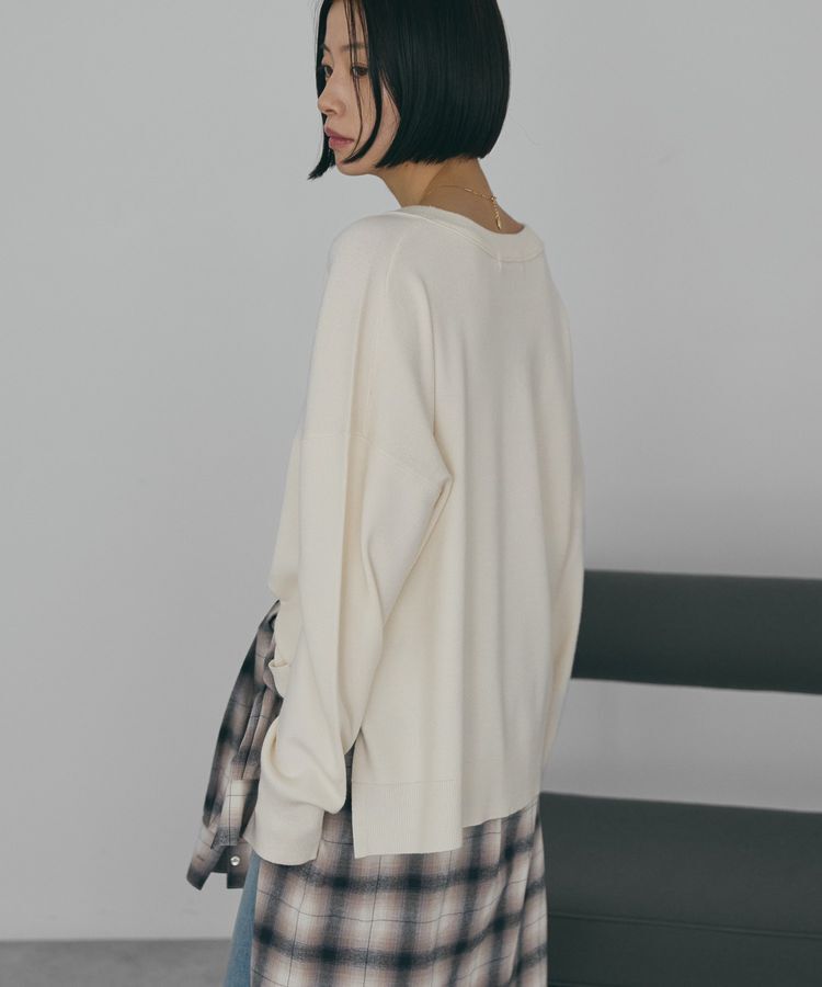 AMERICAN HOLIC「バイパチVネックニットプルオーバー＜静電気軽減＞」|ニット・セーター|