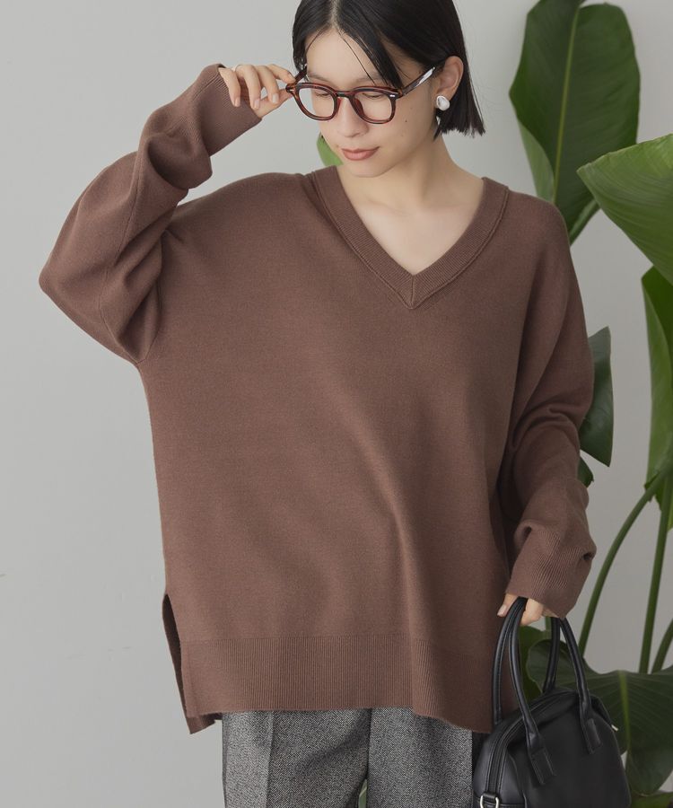 AMERICAN HOLIC「バイパチVネックニットプルオーバー＜静電気軽減＞」|ニット・セーター|