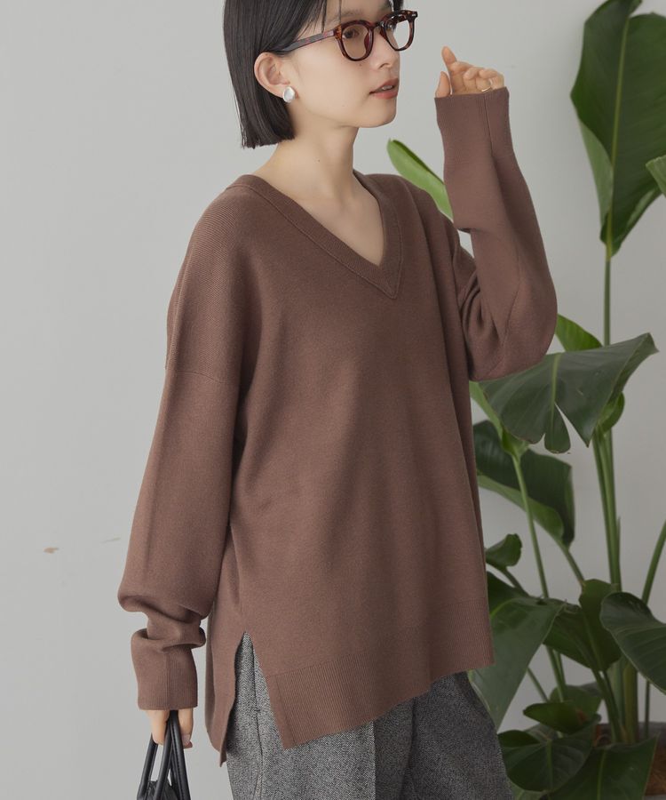 AMERICAN HOLIC「バイパチVネックニットプルオーバー＜静電気軽減＞」|ニット・セーター|